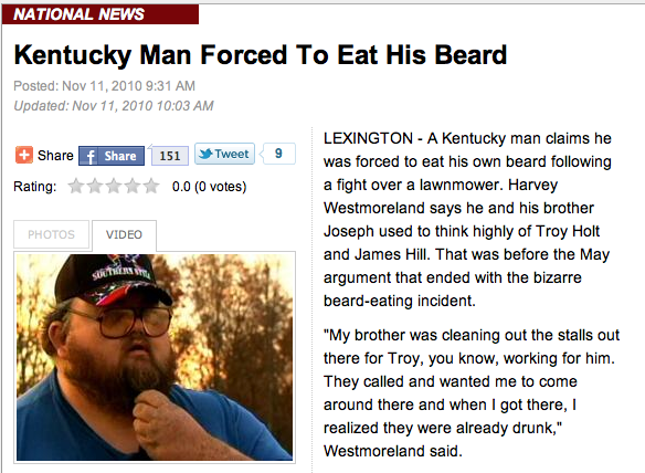 MAN FORCED TO EAT OWN BEARD